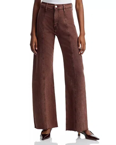 Pistola Penny Seamed Crop High Rise Wide Leg In Dark Roast In Brown