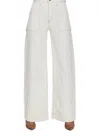 Pistola Penny Utility High Rise Wide Leg Denim Pants In Ecru In White