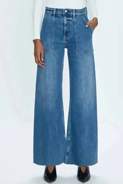Pistola Penny Utility Wide Leg Jean In Canal In Blue