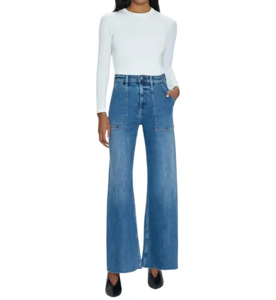 Pistola Penny Utility Wide Leg Jeans In Canal In Bella