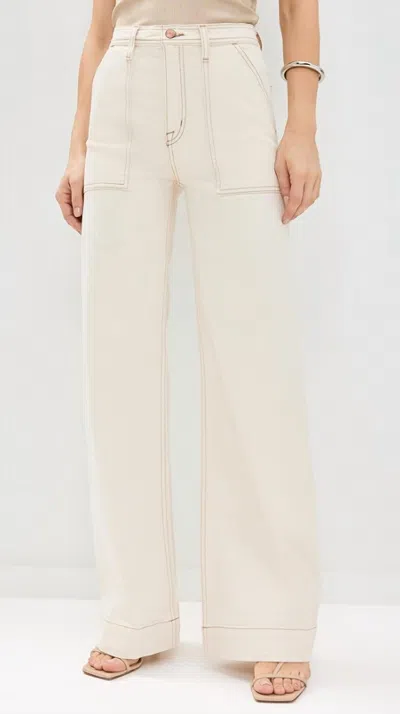 Pistola Penny Utility Wide Leg Pants In Ecru In Black