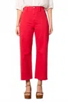 Pistola Penny Wide-leg Crop Jean In Ruby In Red