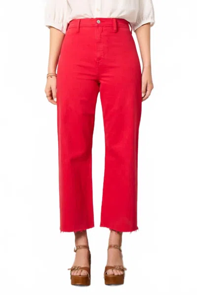 Pistola Penny Wide-leg Crop Jean In Ruby In Red