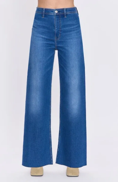 Pistola Penny High Rise Wide Leg Jeans In Rooftop In Blue