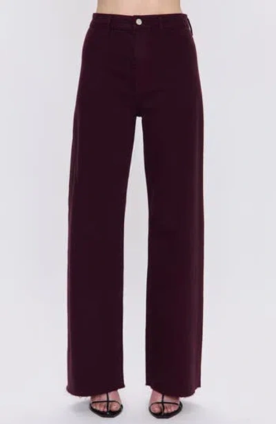 Pistola Penny High Rise Wide Leg Jeans In Burgundy