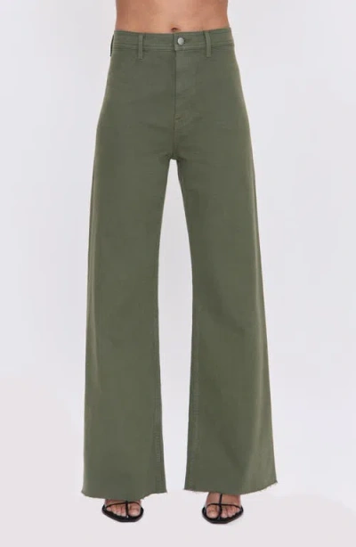 Pistola Penny Wide Leg Utility Jeans In Green