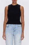 Pistola Phoebe Sleeveless Smocked Stretch Cotton Tank In Black