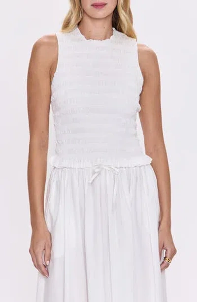 PISTOLA PISTOLA PHOEBE SLEEVELESS SMOCKED STRETCH COTTON TANK
