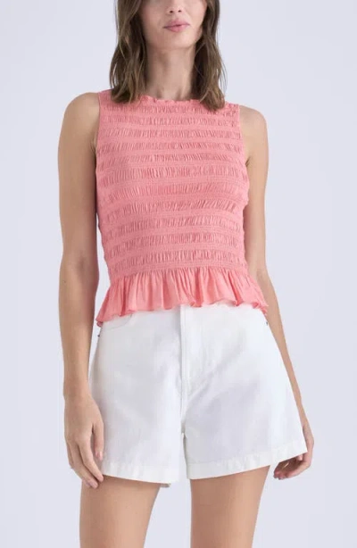 Pistola Phoebe Smock Detail Sleeveless Cotton Blend Top In Pink