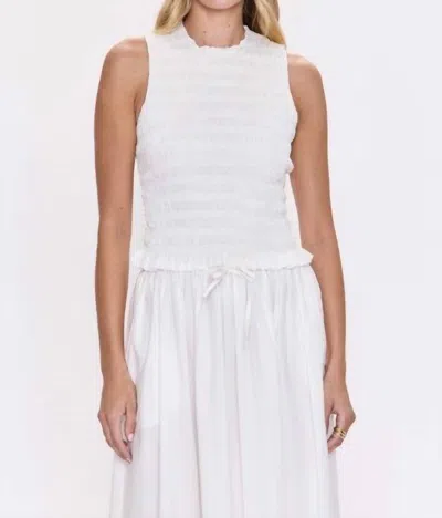 Pistola Phoebe Smocked Tank In Le Blanc In Multi