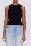 Pistola Phoebe Sleeveless Smocked Stretch Cotton Tank In Black