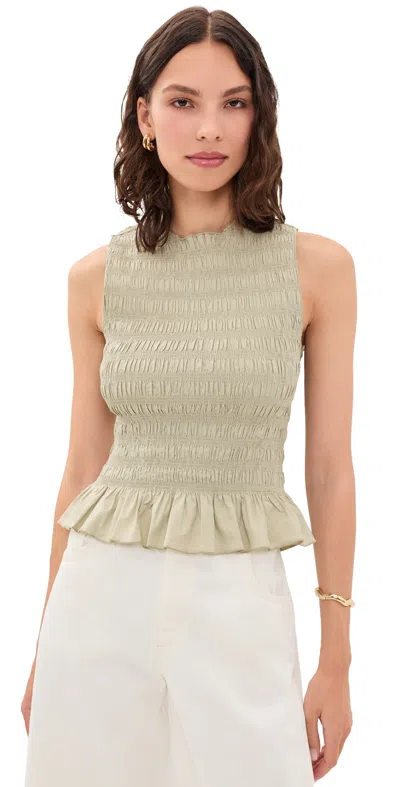 Pistola Phoebe Smocked Tank Mist In Gray