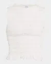 Pistola Phoebe Sleeveless Smocked Stretch Cotton Tank In White