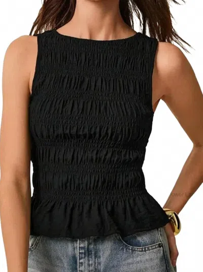 Pistola Phoebe Smocked Tank Top In Black