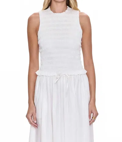 PISTOLA PHOEBE SMOCKED TANK TOP IN LE BLANC
