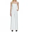 Pistola Pinstripe Jumpsuit In White In Multi