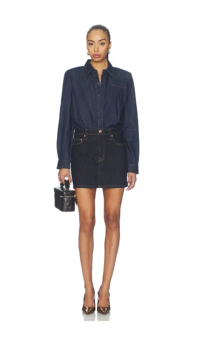Pistola Pixie Mix Media Mini Dress In Blue