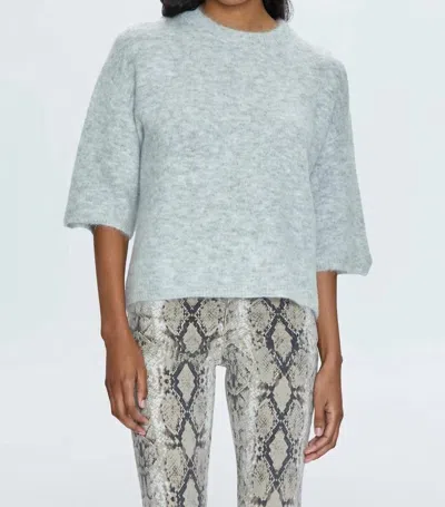 Pistola Plush Short Sleeve Crewneck Sweater In Grey In Gray