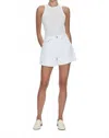 Pistola Saige High Waist Denim Shorts In White