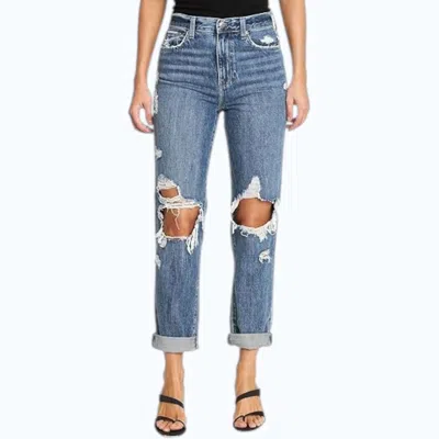 Pistola Presley High Rise Relaxed Roller Jean In Eternal Distressed In Blue