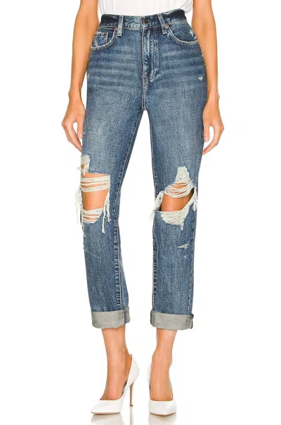 Pistola Presley High Rise Relaxed Roller Jean In Eternal Destructed In Blue