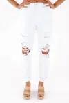 Pistola Presley High Rise Relaxed Roller Jeans In White In White