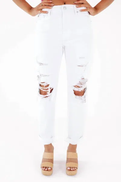 Pistola Presley High Rise Relaxed Roller Jeans In White