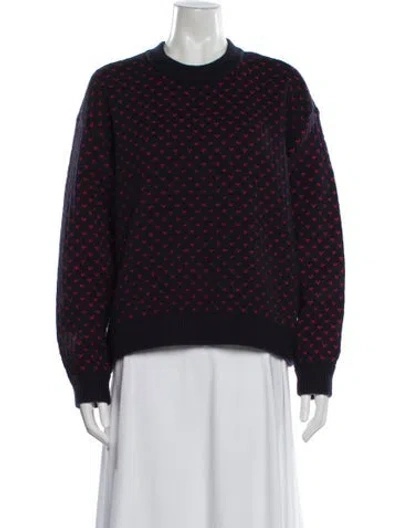 Pre-owned Pistola Printed Crew Neck Sweater In Blue