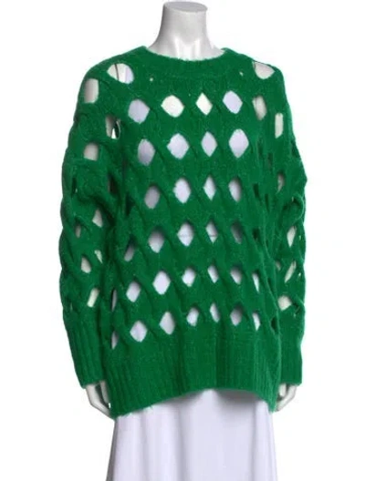 Pre-owned Pistola Printed Crew Neck Sweater In Green