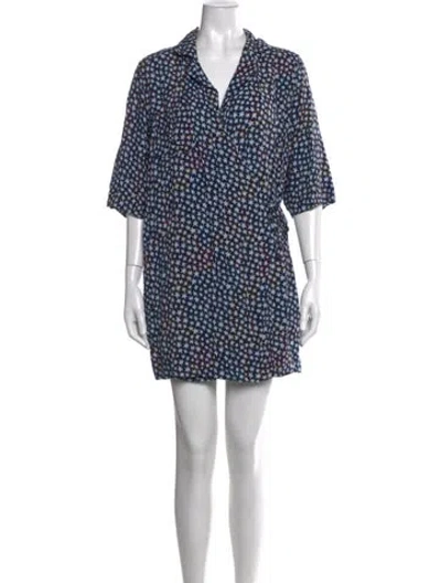 Pre-owned Pistola Printed Mini Dress W/ Tags In Blue