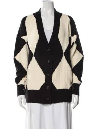 Pre-owned Pistola Printed V-neck Sweater In Black