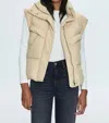 Pistola Quilted Puffer Vest In Beige In Beige