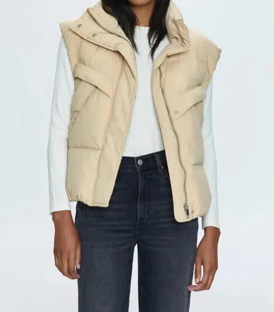 Pistola Quilted Puffer Vest In Beige In Multi