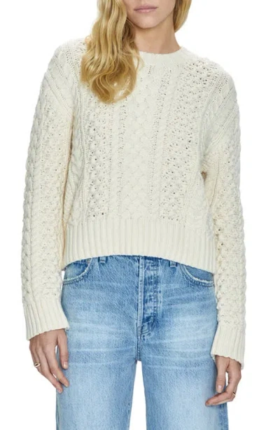 Pistola Quinn Shrunken Fisherman Sweater In Ivory In White