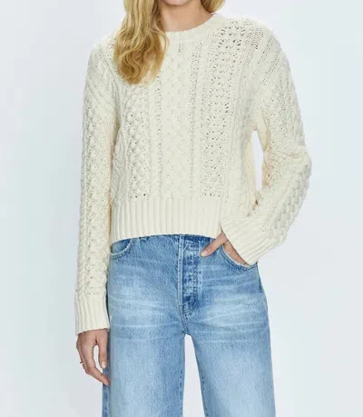 Pistola Quinn Shrunken Fisherman Sweater In Ivory