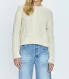Pistola Quinn Shrunken Fisherman Sweater In Ivory In Multi