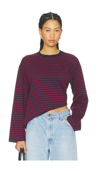 Pistola Reena Long Sleeve Oversized Tee In Purple