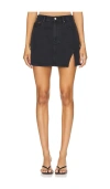 Pistola Rhea Mid Rise Mini Skirt In Navy In Black
