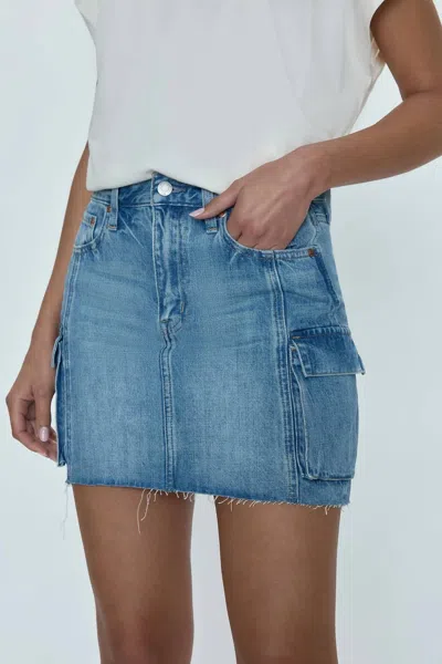 Pistola Rhea Mid Rise Mini Skirt In Heat In Blue