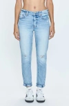 Pistola Riley Cuffed Ankle Straight Leg Jeans In Normandy Distressed