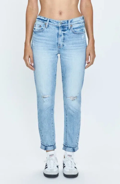Pistola Riley Cuffed Ankle Straight Leg Jeans In Normandy Distressed