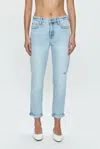 Pistola Riley Mid Rise Relaxed Girlfriend Jeans In Saint Vincent In Blue