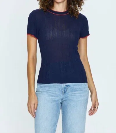 Pistola Romy Crew Neck Tee In Navy With Cherry In Multi