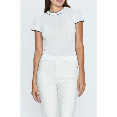 Pistola Romy Short Sleeve Sweater In Ivory/noir