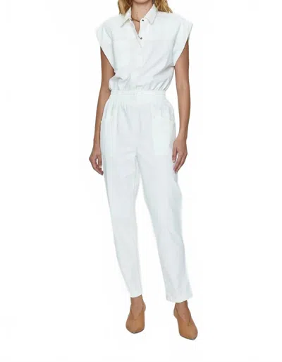 Pistola Rosie Cinched Waist Jumpsuit In Porcelain In White