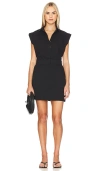 Pistola Rosie Mini Smocked Waist Dress In Fade To Black In 褪色黑