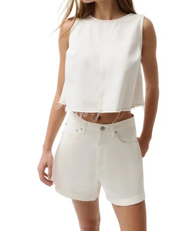 Pistola Rue Cropped Swing Top In Off White In Black