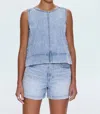 Pistola Rue Pop Over Swing Shirt In Berkeley In Blue