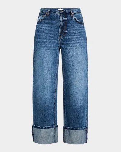 Pistola Ryder High-rise Cuffed Straight Jeans In Blue