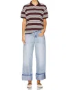 Pistola Ryder High Rise Cuffed Straight Jeans In Essex In Blue
